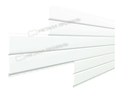 Металлический сайдинг Lбрус-15х240 (ПЭ-01-9003-0.45) Белый от производителя  Металл Профиль по цене 1 550 р