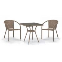 Комплект плетеной мебели из иск. ротанга T282BNT/Y137C-W56 Light Brown 2Pcs