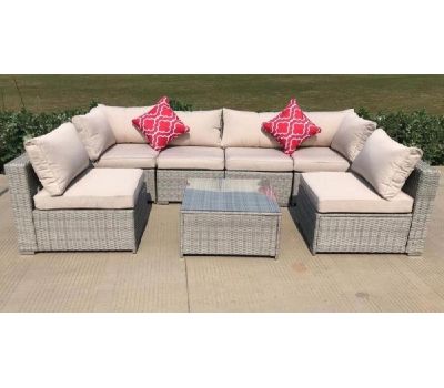 Трансформер-Диван модульный плетеный из иск. ротанга YR822BgB Grey/Beige от производителя  Afina по цене 119 000 р